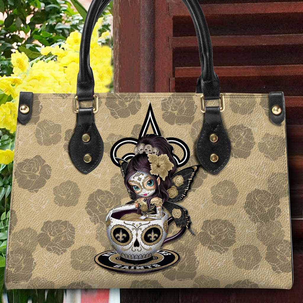 New Orleans Saints Personalized Leather Hand Bag BB70