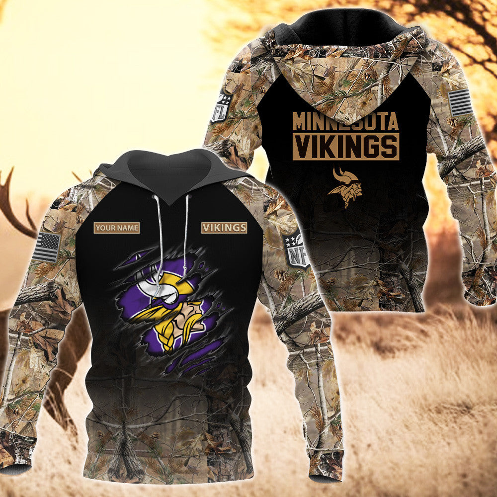 Minnesota Vikings NFL 3D Pullover Hoodie HFV06