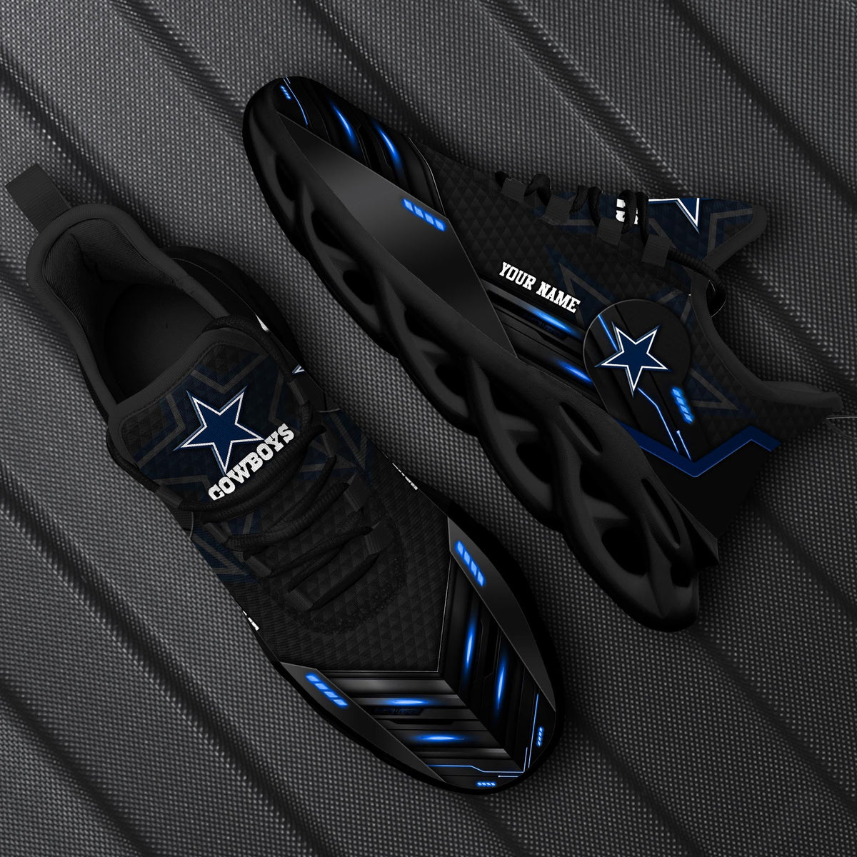 Dallas Cowboys Black Clunky Sneaker Custom Your Name, Sport Sneakers, Gifts For Fan, Gifts For Dad ETRG-43331