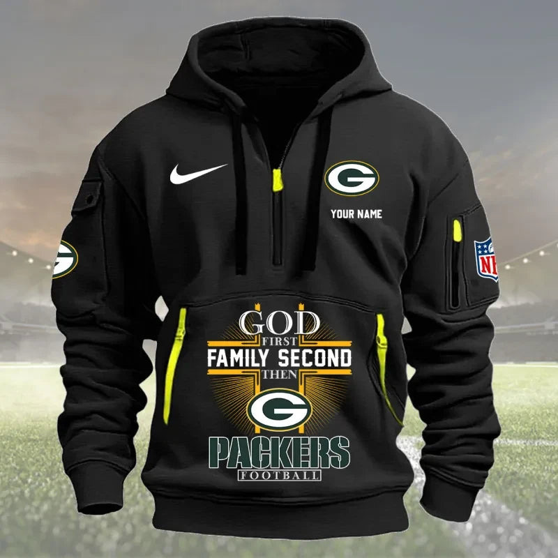 Green Bay Packers Personalized Quarter Zip Hoodie New Collection AZBTQZH000252