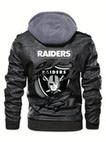 Las Vegas Raiders Premium & Ultra-Thick Leather Jacket with Fleece Hood with Fleece Hood HVKC940 - Premium & Ultra-Thick Leather Jacket with Fleece Hood