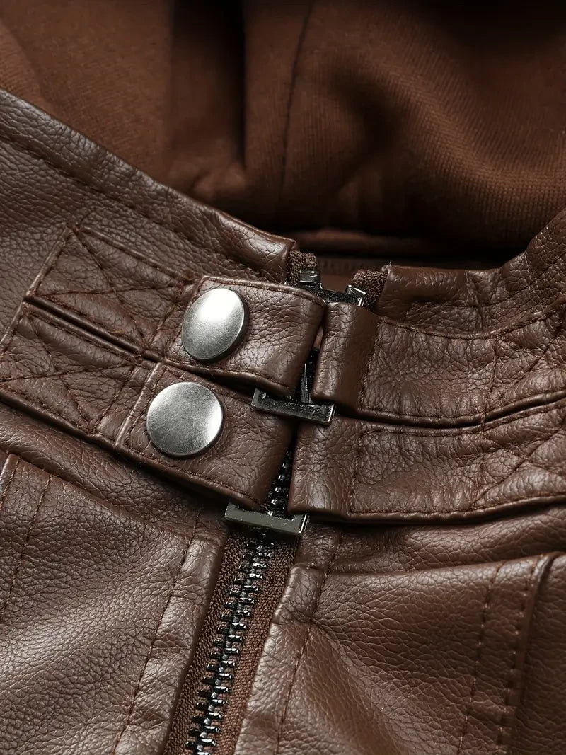 Premium & Ultra-Thick Leather Jacket with Fleece Hood - Detroit Lions PHVKC011
