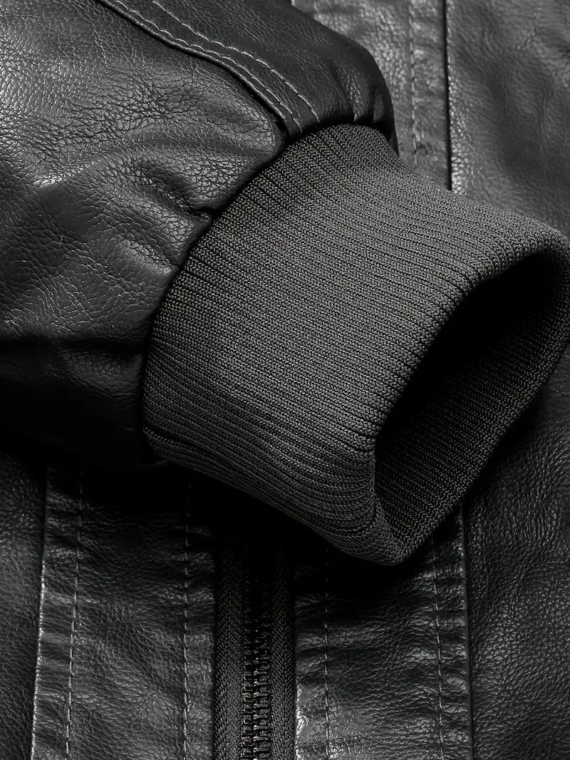 Premium & Ultra-Thick Leather Jacket with Fleece Hood - Carolina Panthers PHVK8392