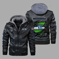 Premium & Ultra-Thick Leather Jacket with Fleece Hood - Seattle Seahawks PHVK8413