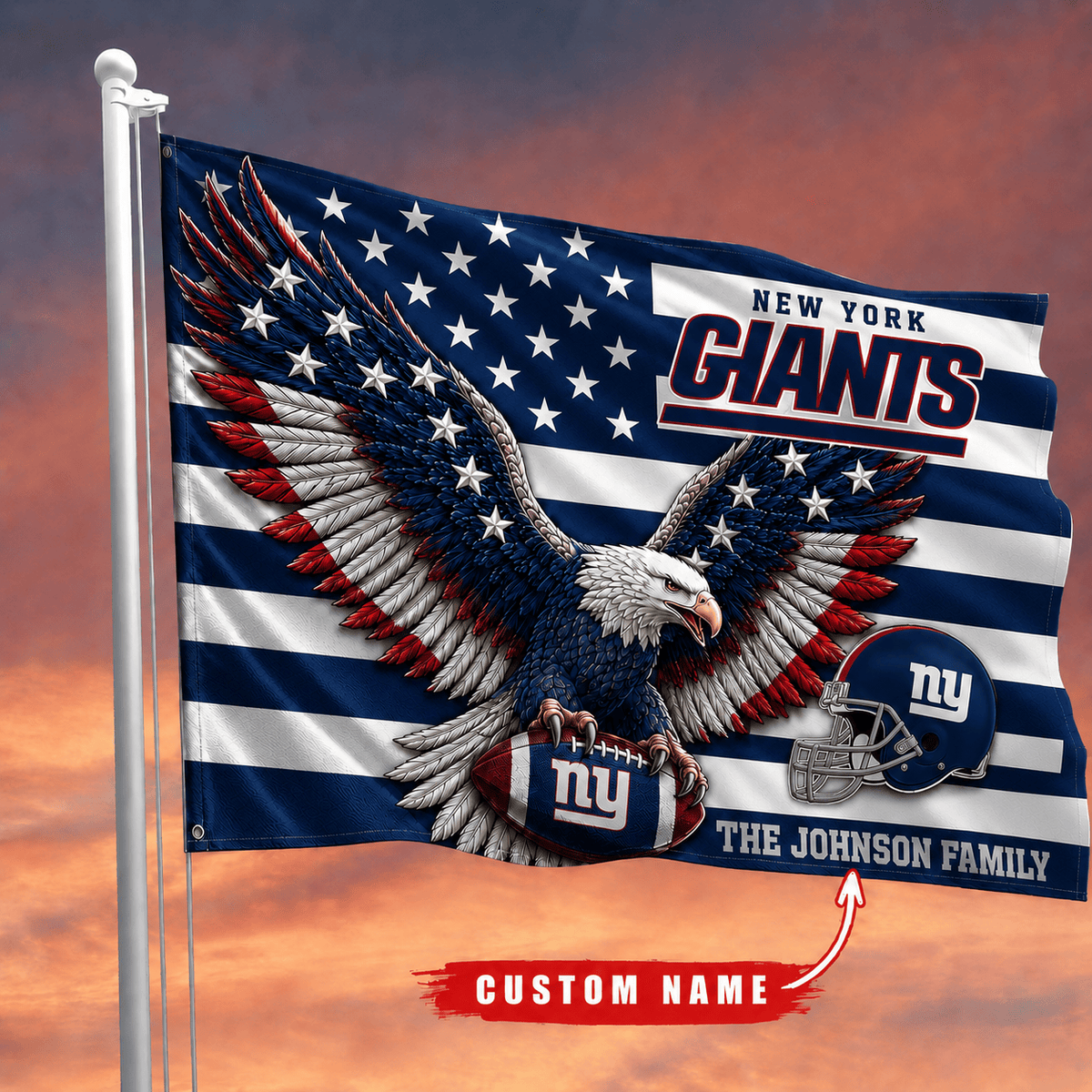 New York Giants-Flag-Custom Name VA3069