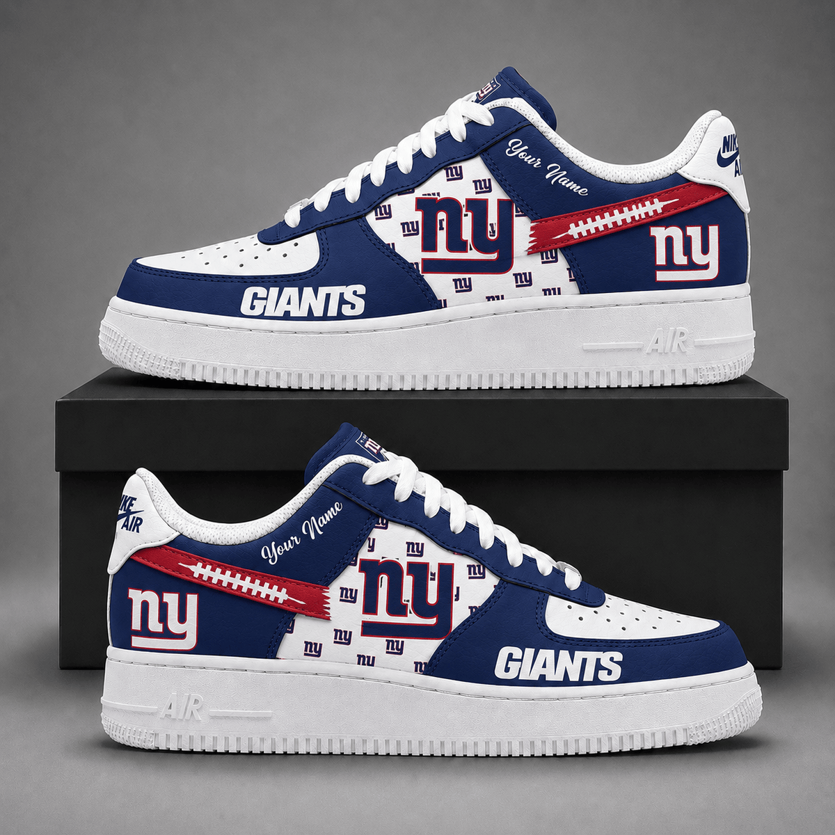 New York Giants | Premium NFL Fear The Team AF1 Sneakers Personalized - VA37432