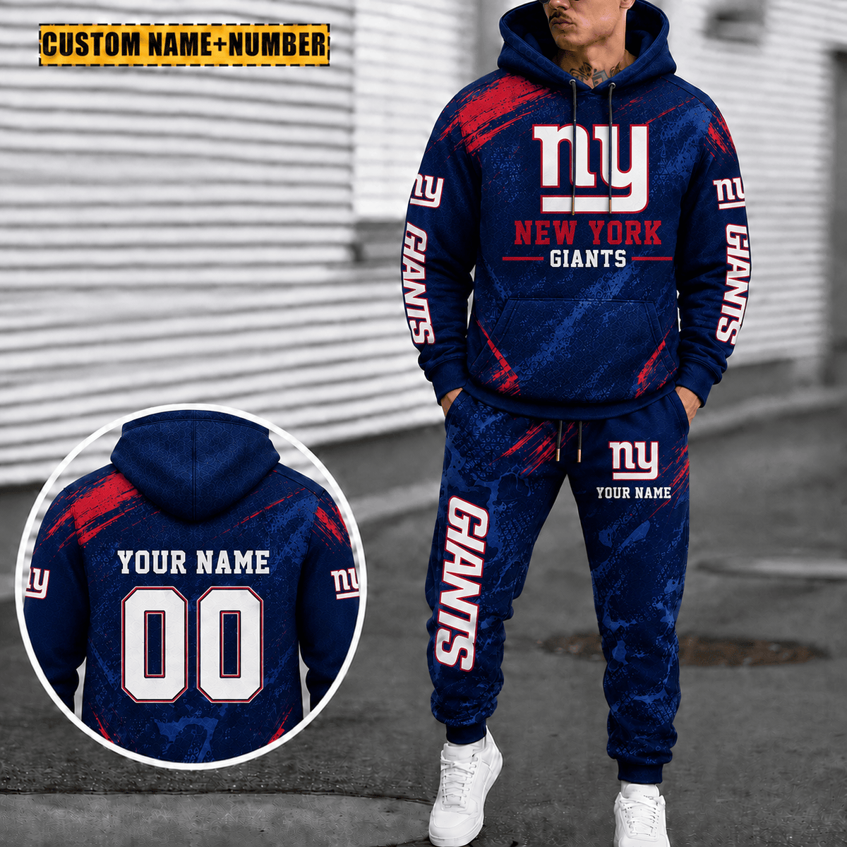 New York Giants Personalized Combo Hoodie And Sweatpants Gift For Fan VA1063