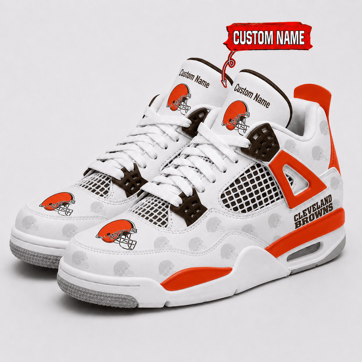 Cleveland Browns Personalized AJ4 Sneaker VA330