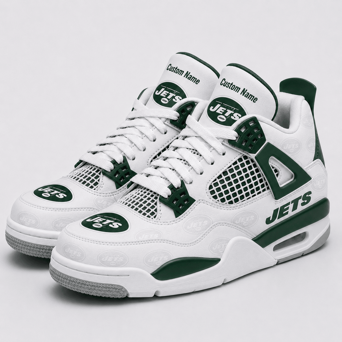 New York Jets Personalized AJ4 Sneaker VA337