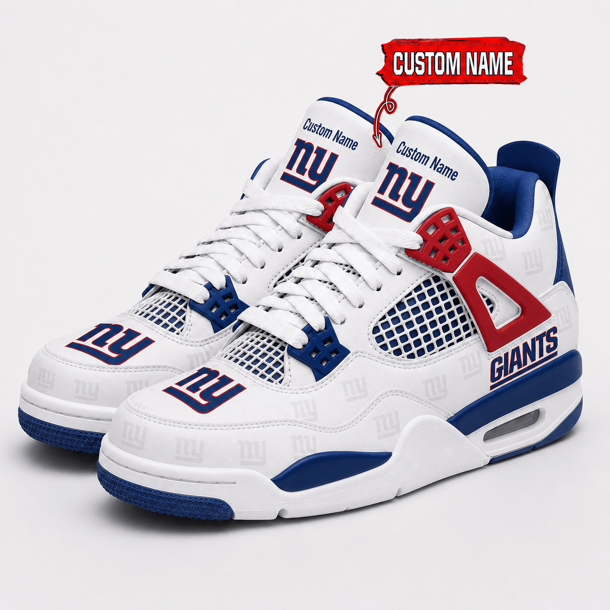 New York Giants Personalized AJ4 Sneaker VA344