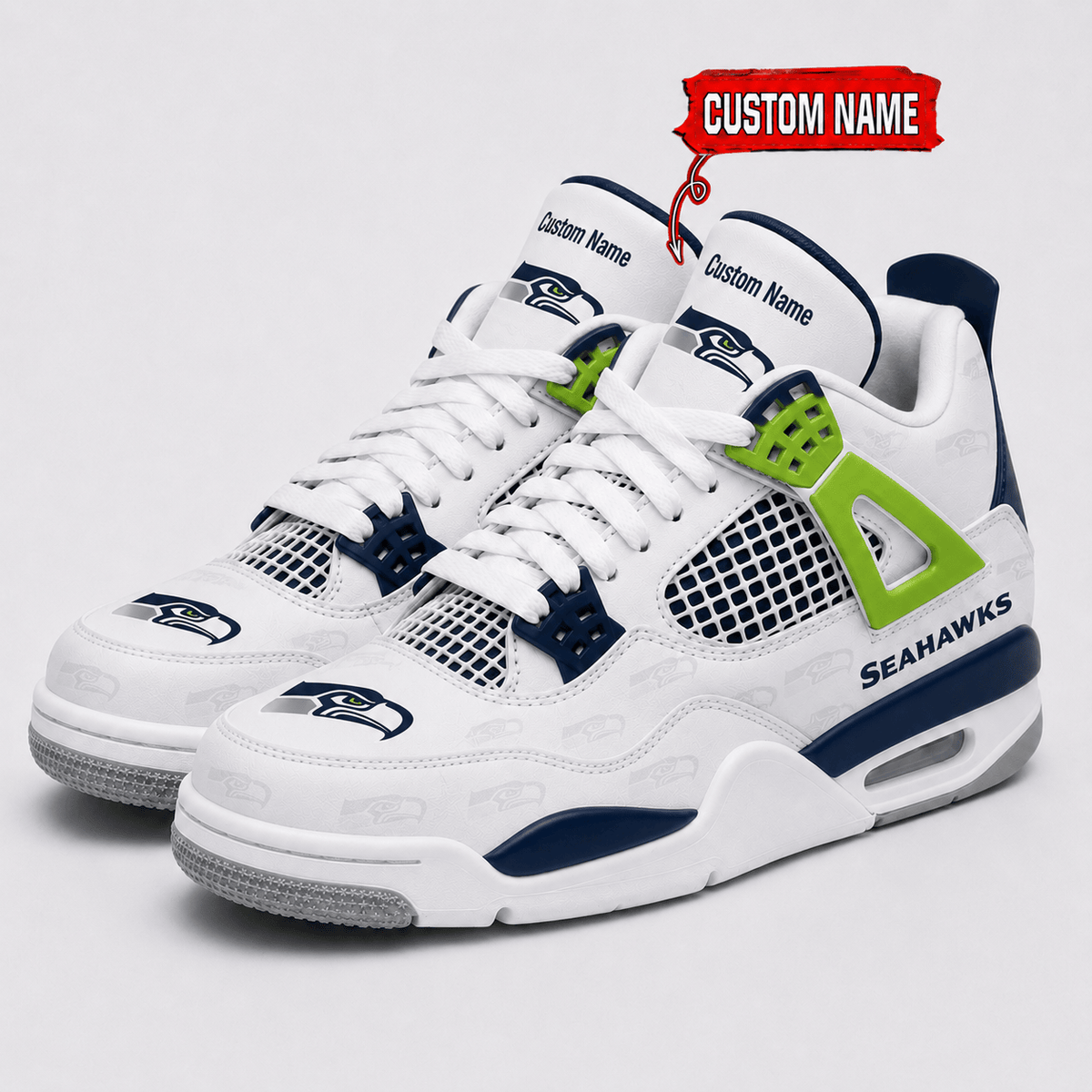 Seattle Seahawks Personalized AJ4 Sneaker VA355