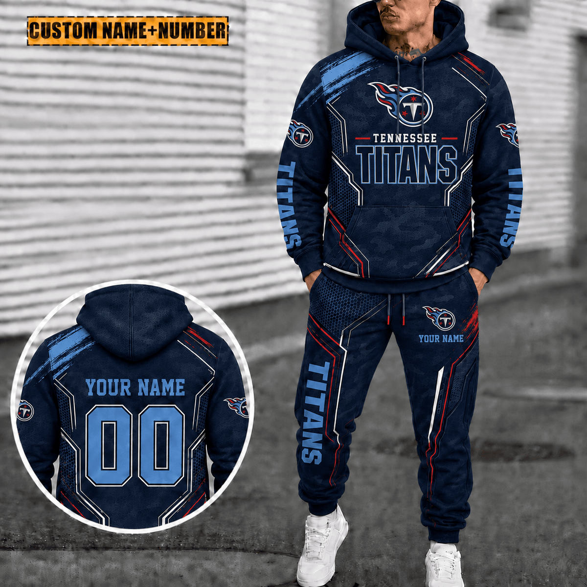 Tennessee Titans Personalized Combo Hoodie And Sweatpants Gift For Fan VAN5032