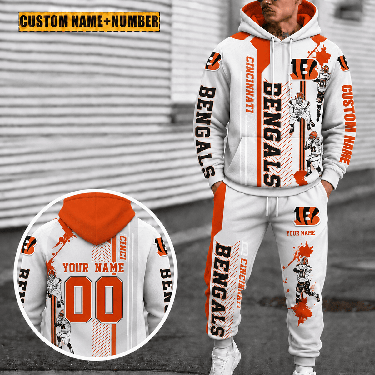 Cincinnati Bengals Personalized Combo Hoodie And Sweatpants Gift For Fan VAN91109