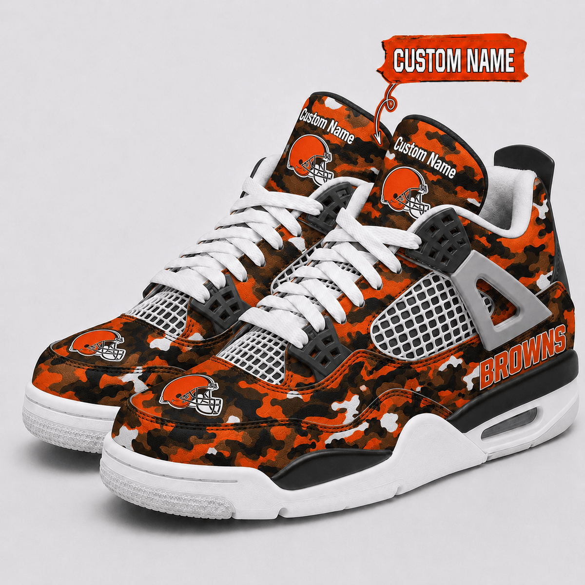 Cleveland Browns Personalized AJ4 Sneaker VAN12102