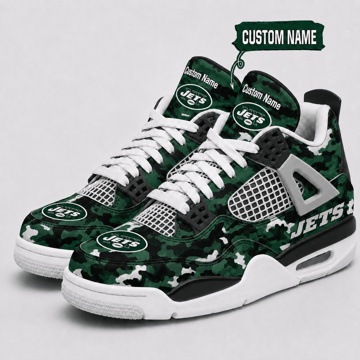 New York Jets Personalized AJ4 Sneaker VAN12108