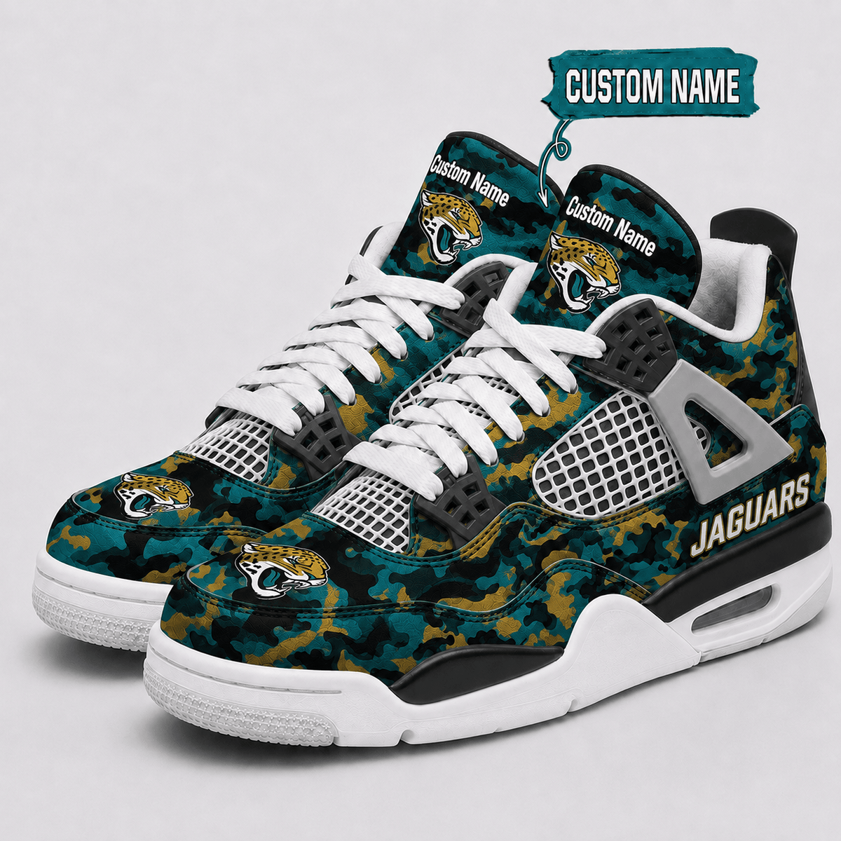 Jacksonville Jaguars Personalized AJ4 Sneaker VAN12112