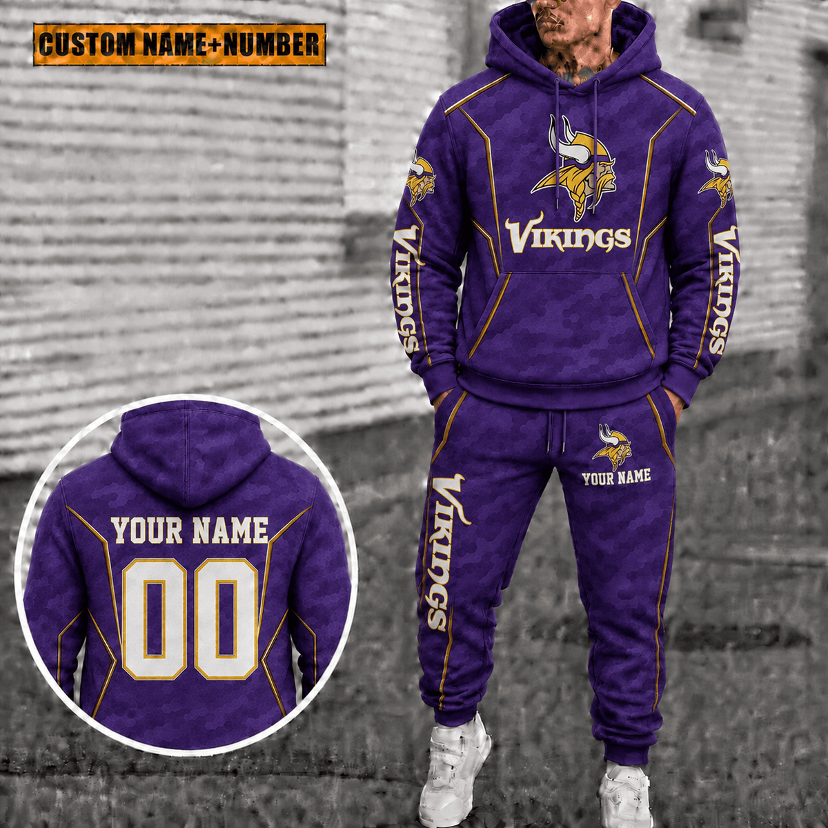 Minnesota Vikings Personalized Combo Hoodie And Sweatpants Gift For Fan VAN88106