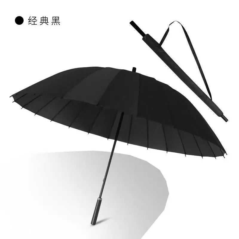 24 bone long handle umbrella, suitable for both wind and rain, enlarged double business straight pole golf umbrella