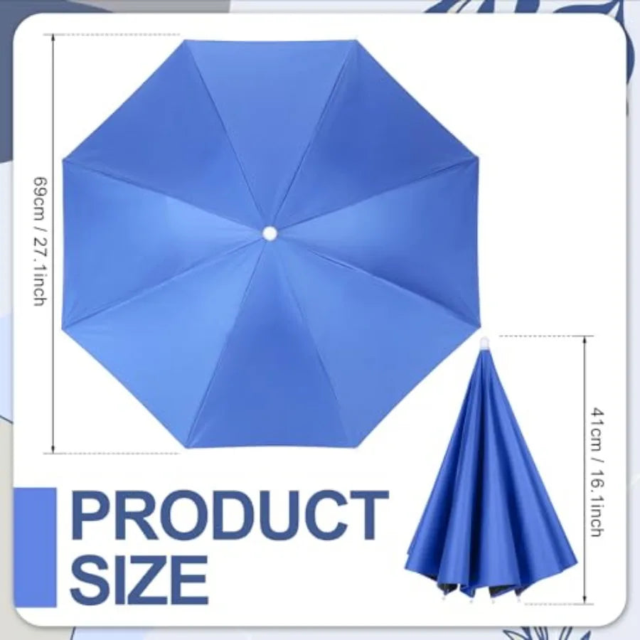 3 Pcs Fishing Umbrella Hat Adjustable Hands Free Foldable Head Umbrella Cap UV Protection Waterproof for Women Men Fishing Summ