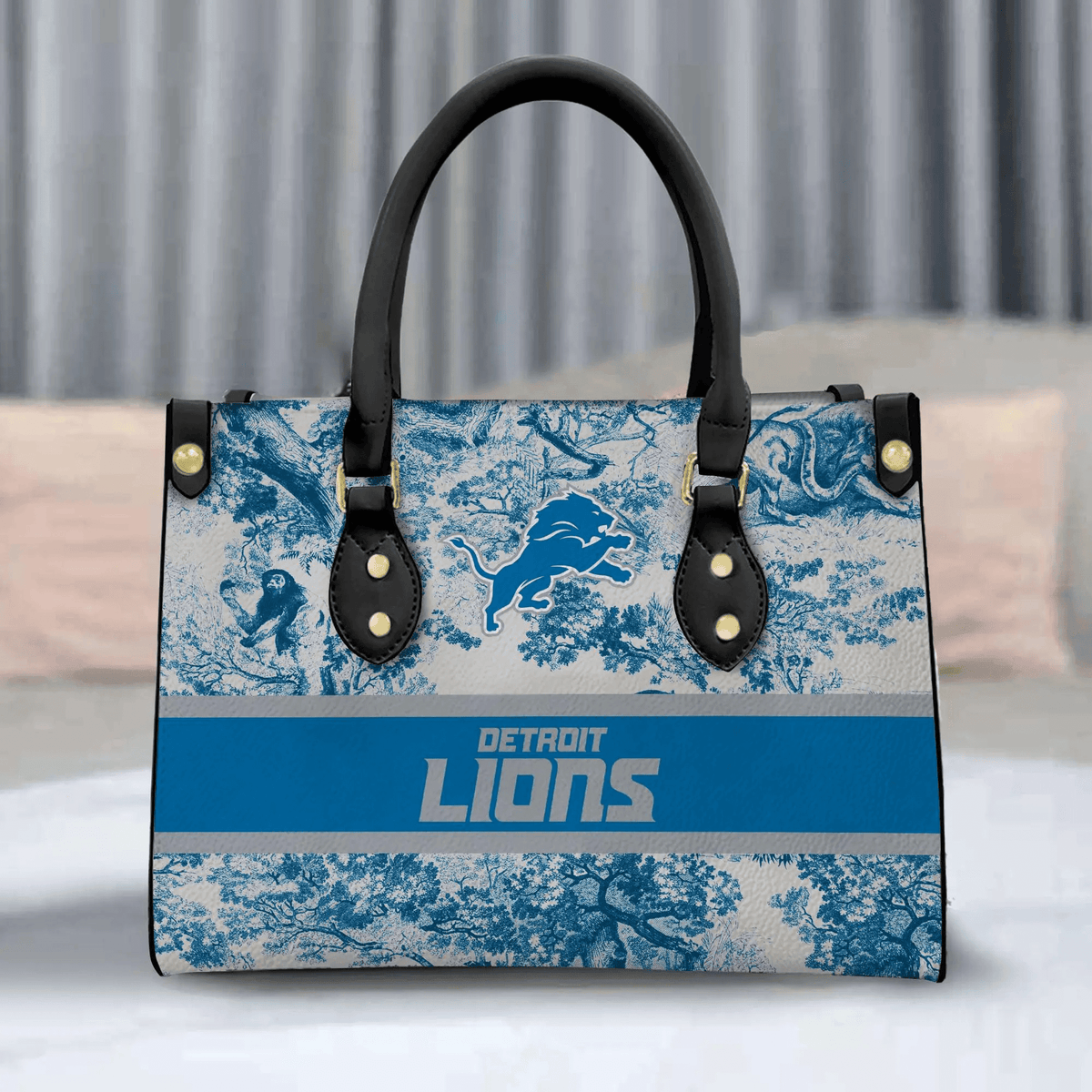 Detroit Lions Personalized Leather Hand Bag BB326