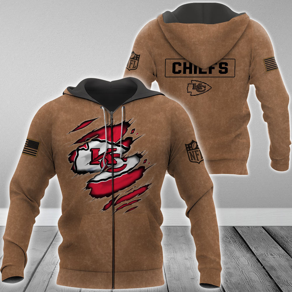 NFL Kansas City Chiefs Zip Hoodie 3D Nicegift 3ZHB3O0