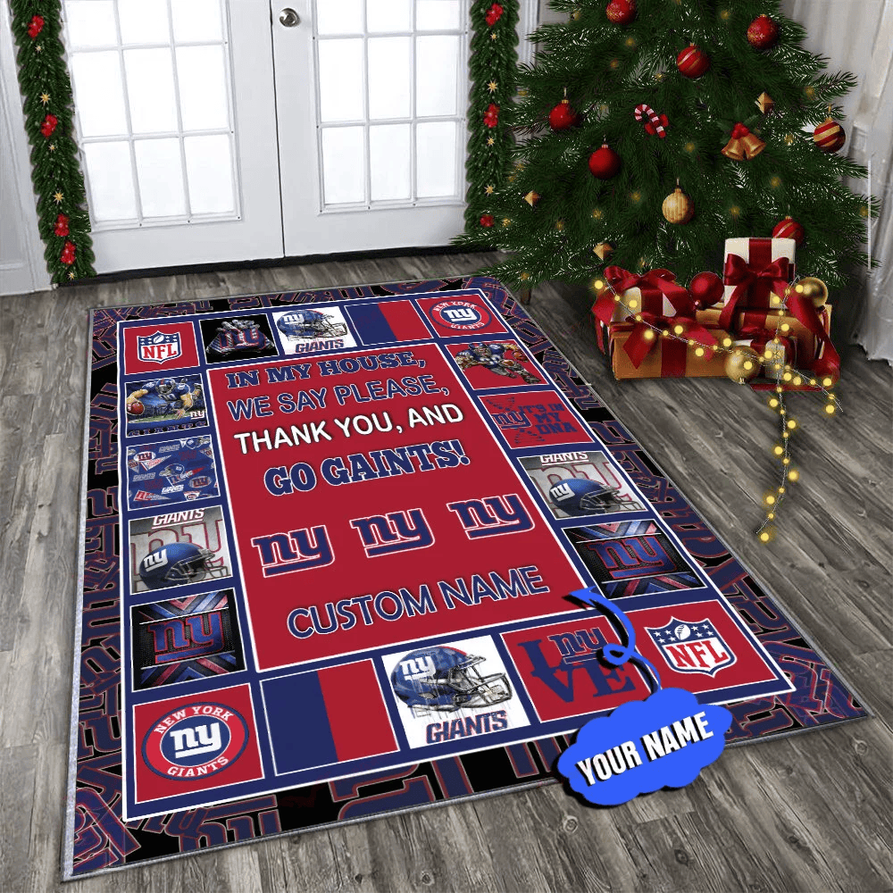 New York Giants Personalized Premium Rectangle Rug 36