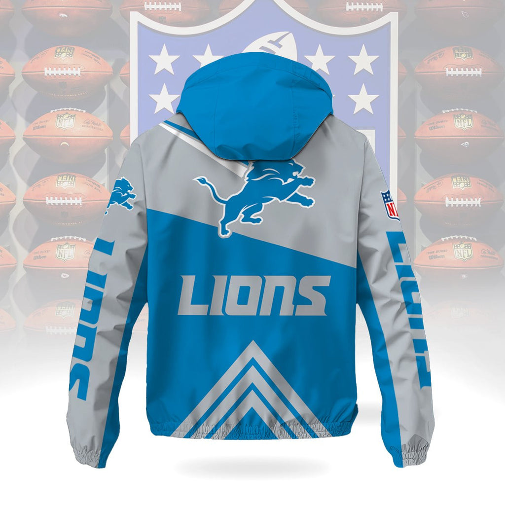 Detroit Lions Custom Windbreaker Outdoor Jacket Sport Fan Gift SPTWJACKET011