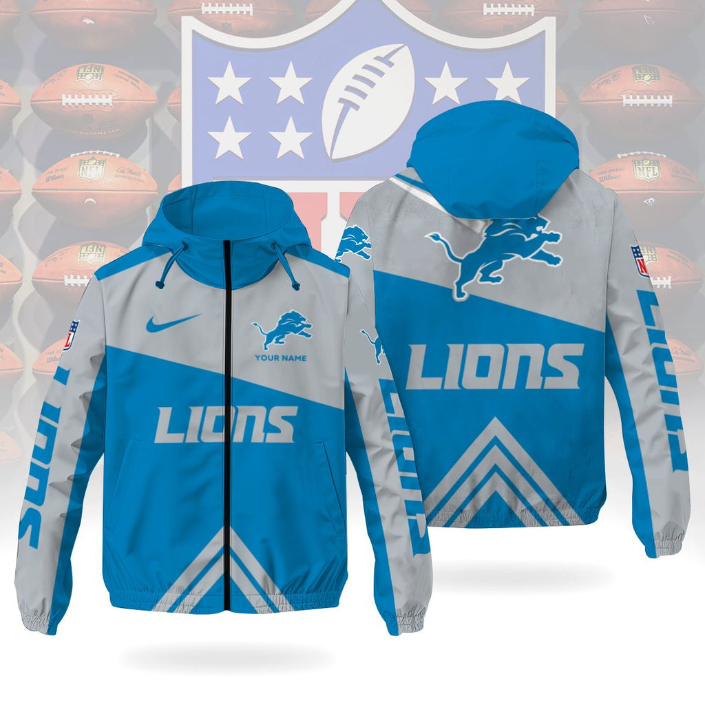Detroit Lions Custom Windbreaker Outdoor Jacket Sport Fan Gift SPTWJACKET011