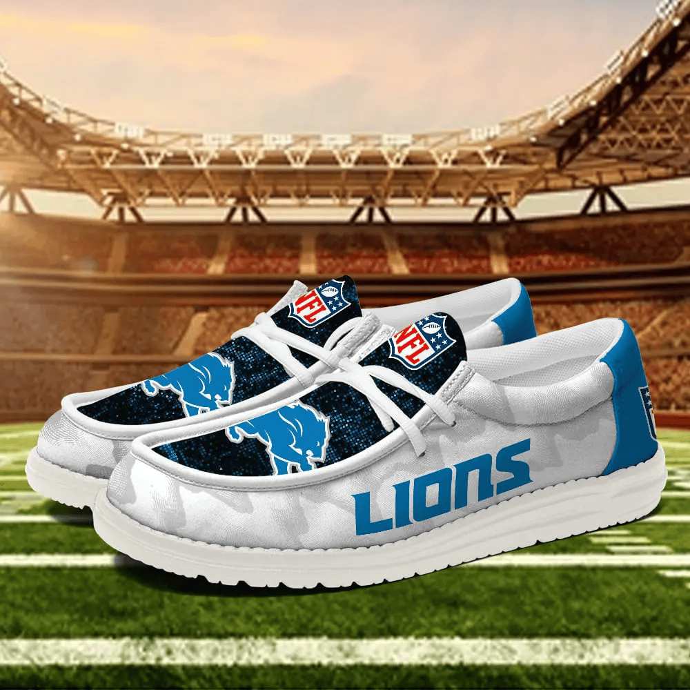 Detroit Lions Personalized Moccasin Slippers – Hey Dude Shoes Style AZCHDUDE227