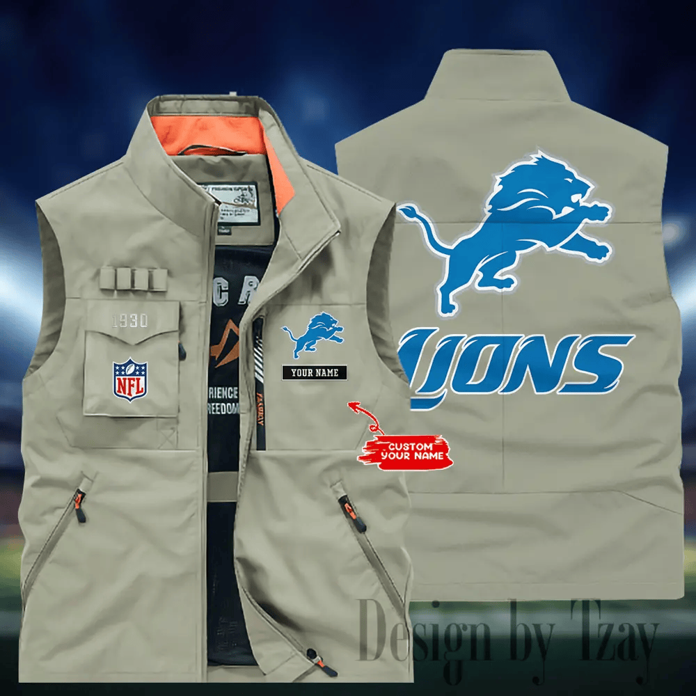 Detroit Lions Sleeveless Jacket Multicolor S9SLJK108