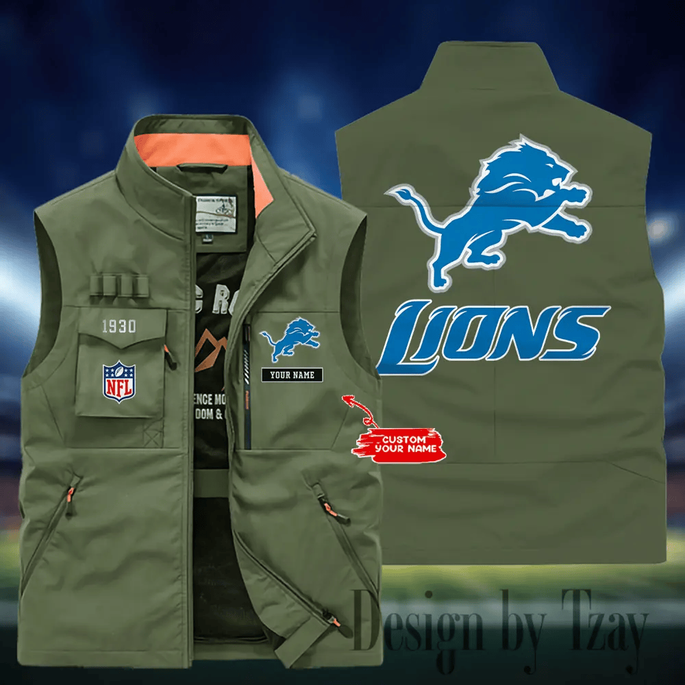 Detroit Lions Sleeveless Jacket Multicolor S9SLJK108