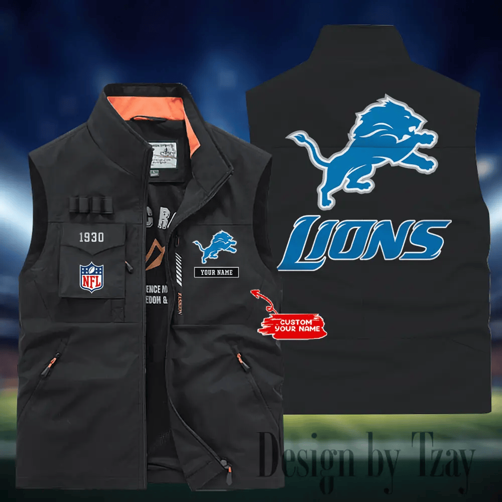 Detroit Lions Sleeveless Jacket Multicolor S9SLJK108