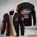 Cincinnati Bengals Personalized Men's Winter Cargo Jacket Fur Collar Fleece S9WCJ007