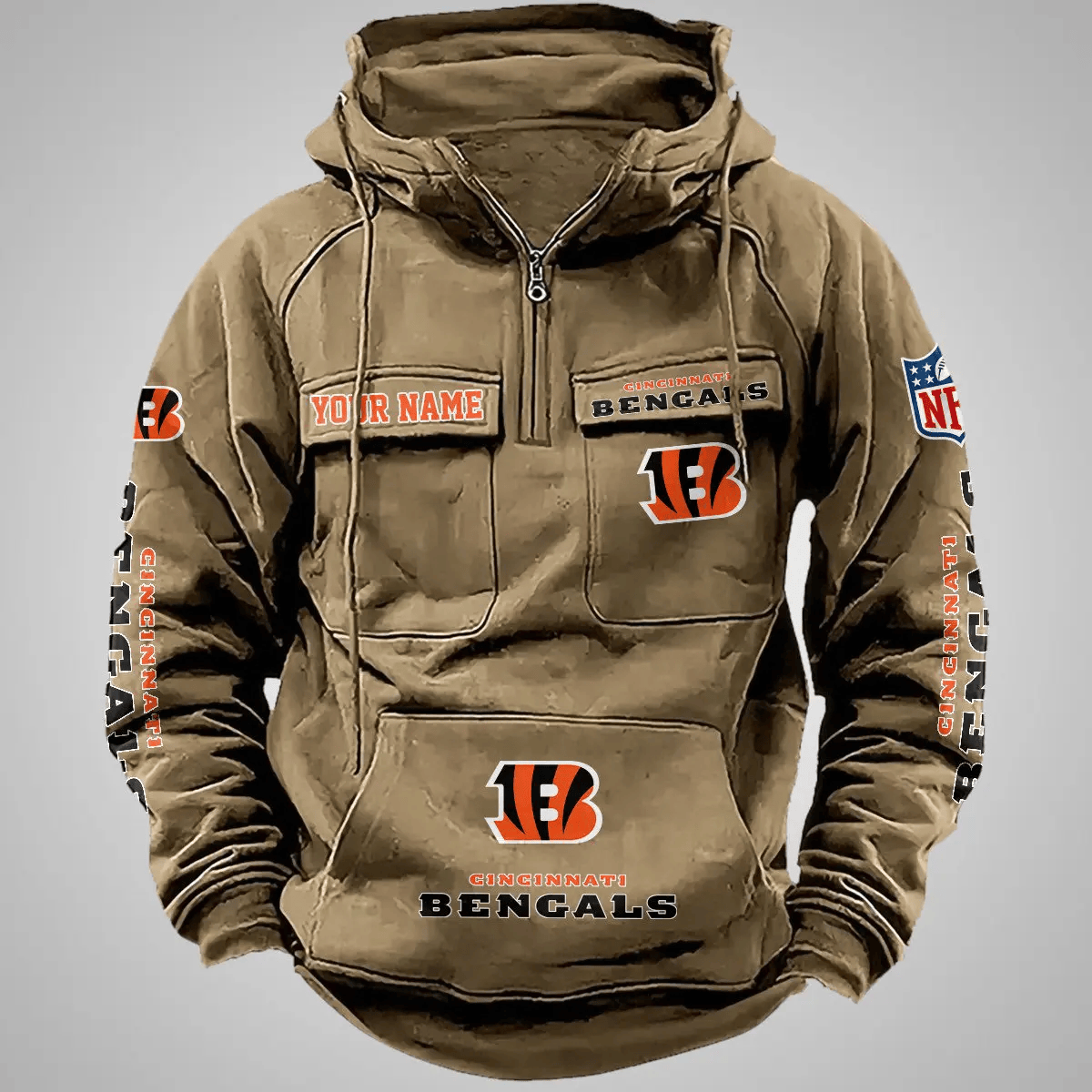 Cincinnati Bengals Vintage Men Hoodie AZVMHD095