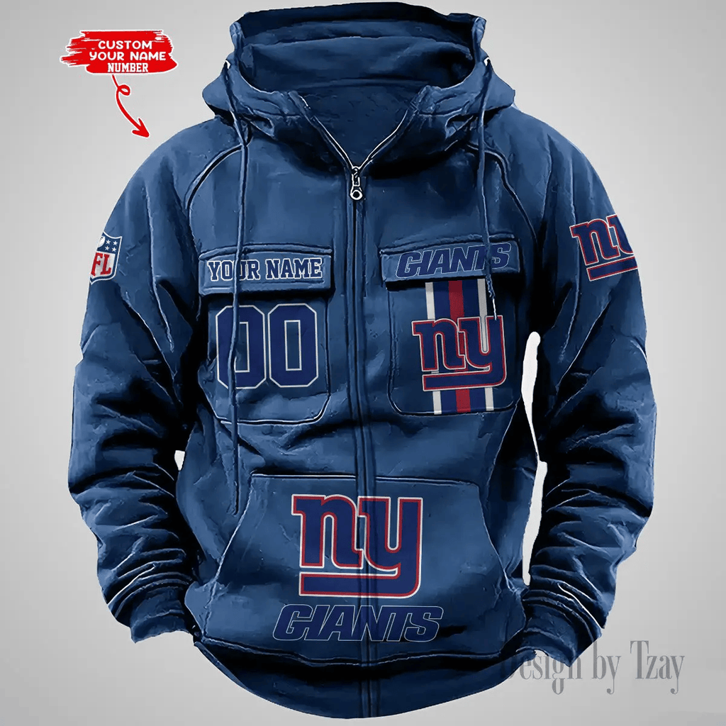 New York Giants Vintage Men Hoodies Zipup DV6 AZVMHD435