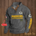 Green Bay Packers Premium Stand-Collar Game-Day Pullover - Engineered Warmth & Personalized Name S9DBSCH076
