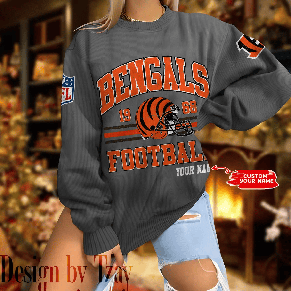 Cincinnati Bengals Personalized Fashion Design New Woolen Sweater  BGSWT302
