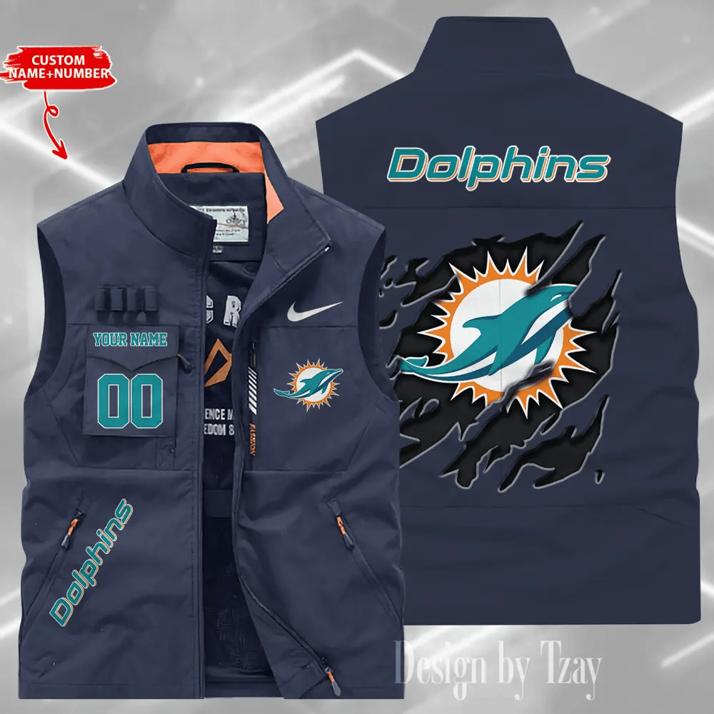 Miami Dolphins Sleeveless Jacket Multicolor S9SLJK085