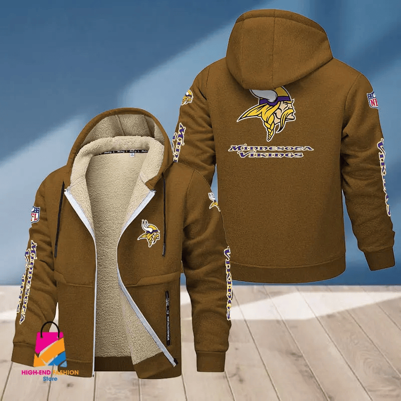 Minnesota Vikings Multicolor Premium Thick Zip-Up Hoodie ANZTZH021