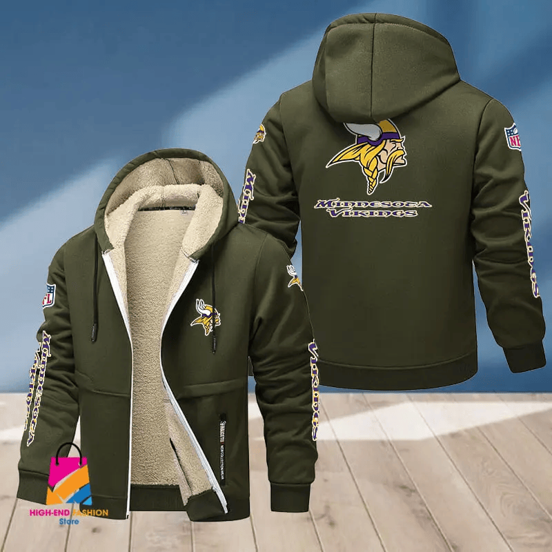 Minnesota Vikings Multicolor Premium Thick Zip-Up Hoodie ANZTZH021