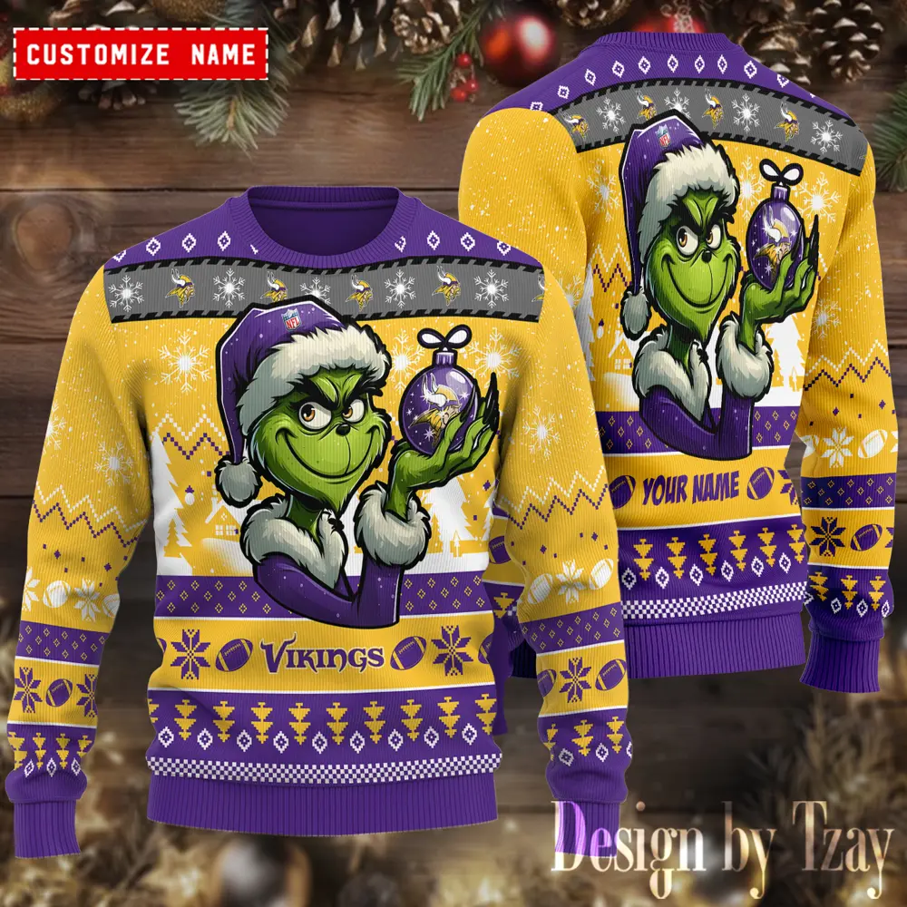Minnesota Vikings Christmas Woolen Sweater BGSWT431