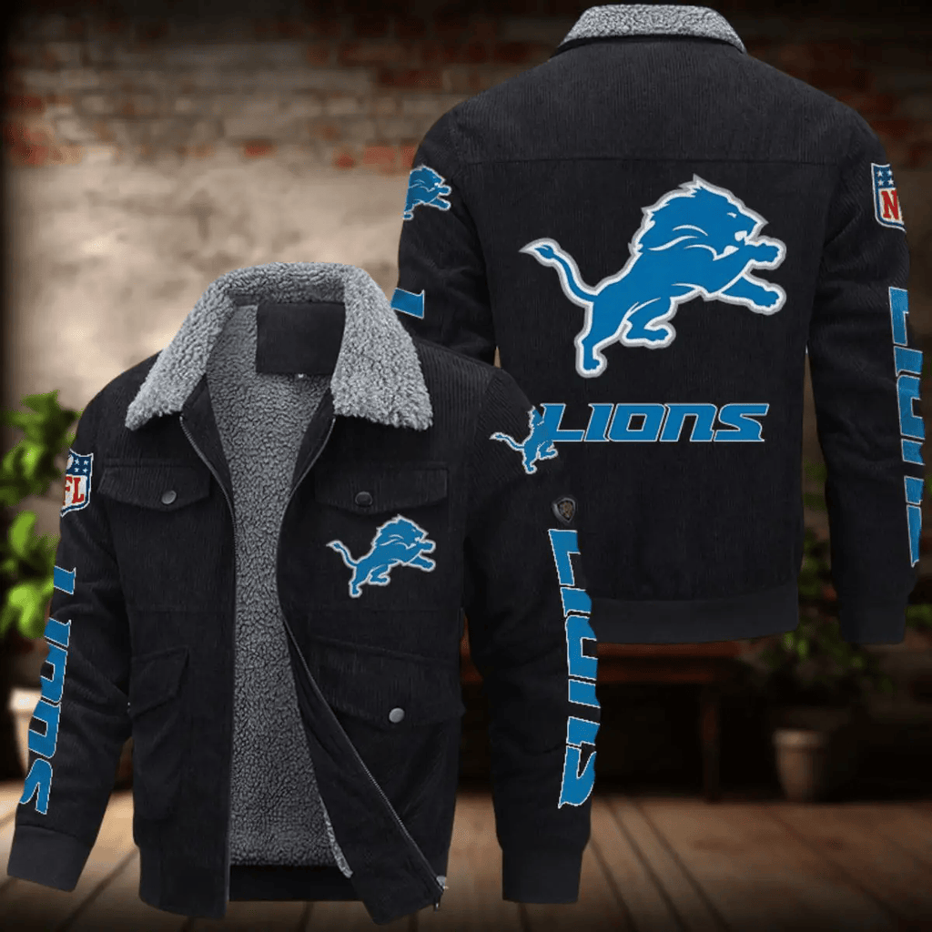 Detroit Lions Men's Thickened Corduroy Jacket ANZANZTCJ011