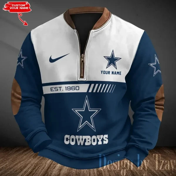 Dallas Cowboys Men's Vintage Zipper Stand Collar Sweatshirt S9MPZNS310