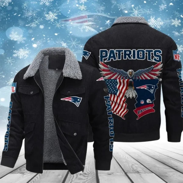 New England Patriots VITCJ093 Men’s Thickened Corduroy Jacket