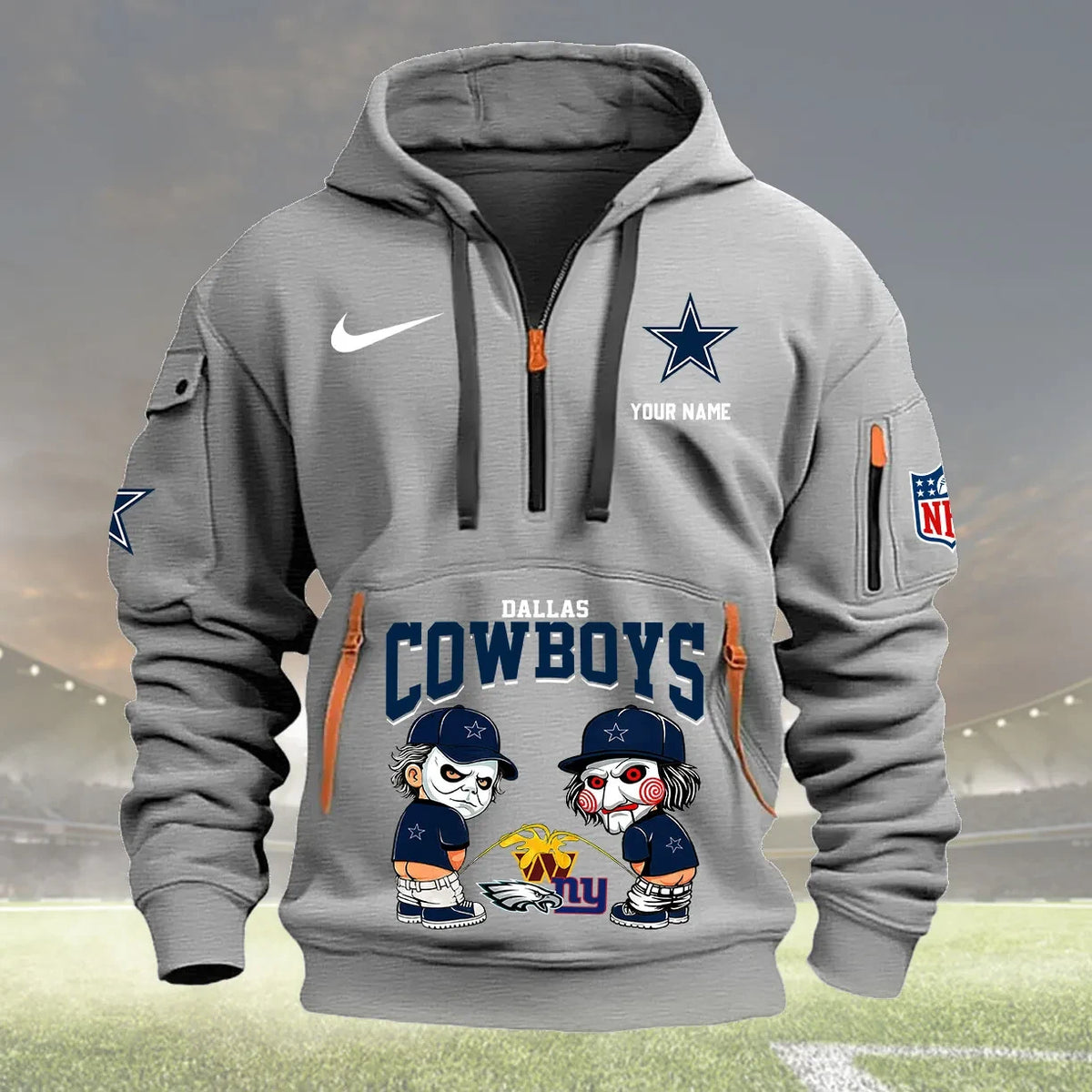 Dallas Cowboys Personalized Quarter Zip Hoodie New Collection AZBTQZH000283