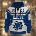 Indianapolis Colts DMHT2371 3D Half-zip Hoodie