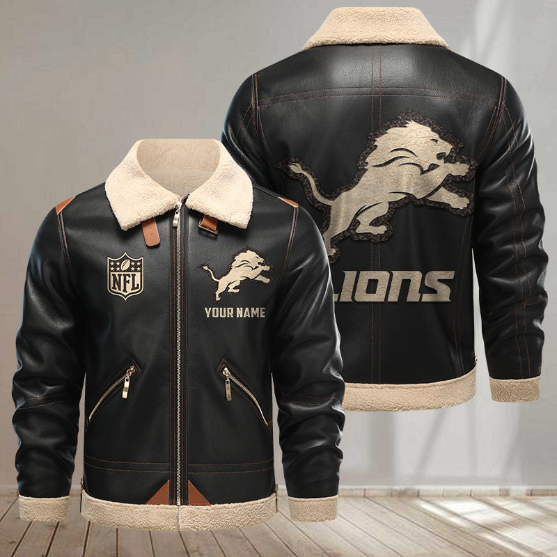 Detroit Lions DMLK0400 Leather Jacket