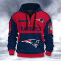 New England Patriots DMHT2739 3D Half-zip Hoodie