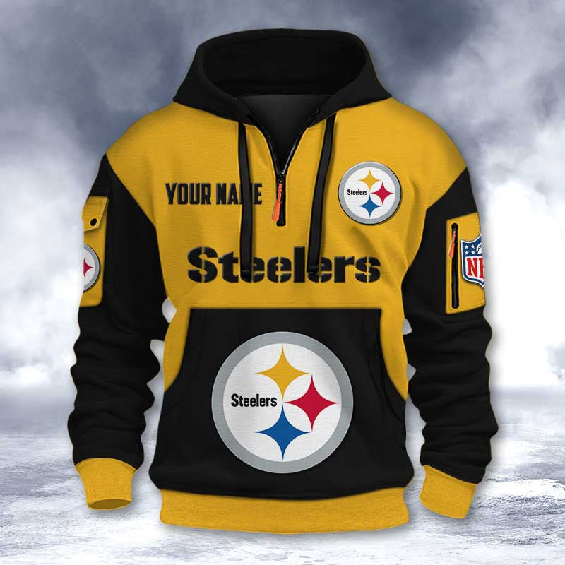 Pittsburgh Steelers DMHT2744 3D Half-zip Hoodie