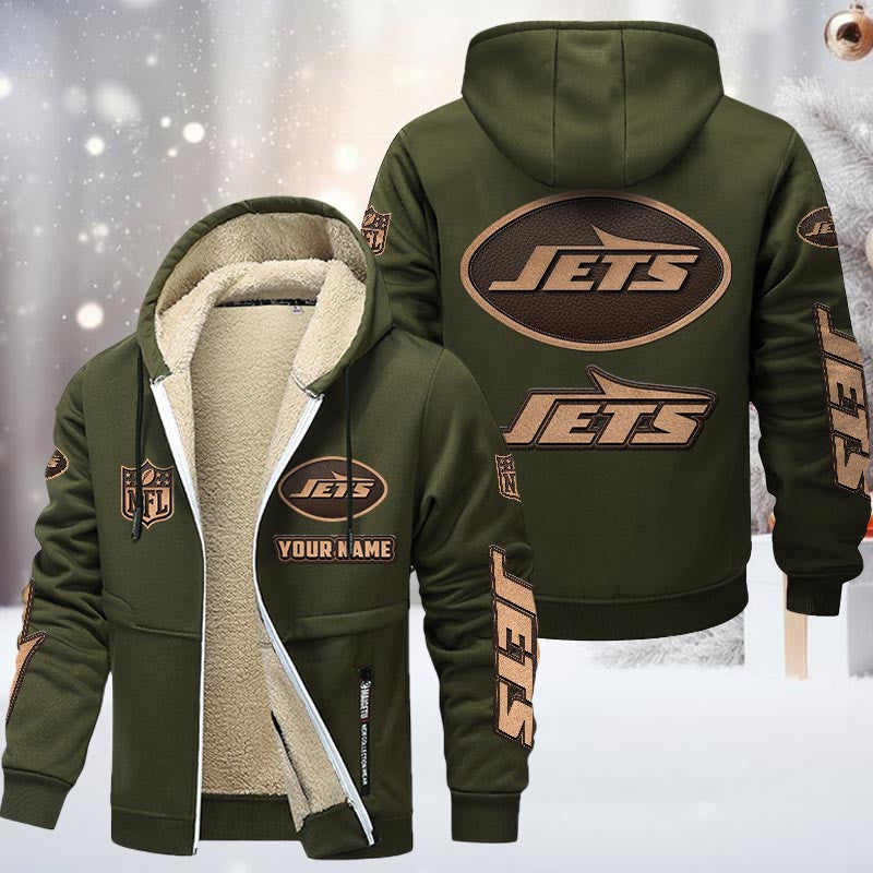 New York Jets DMTZ0862 Premium Sherpa-Lined Winter Hoodie – Personalized Edition